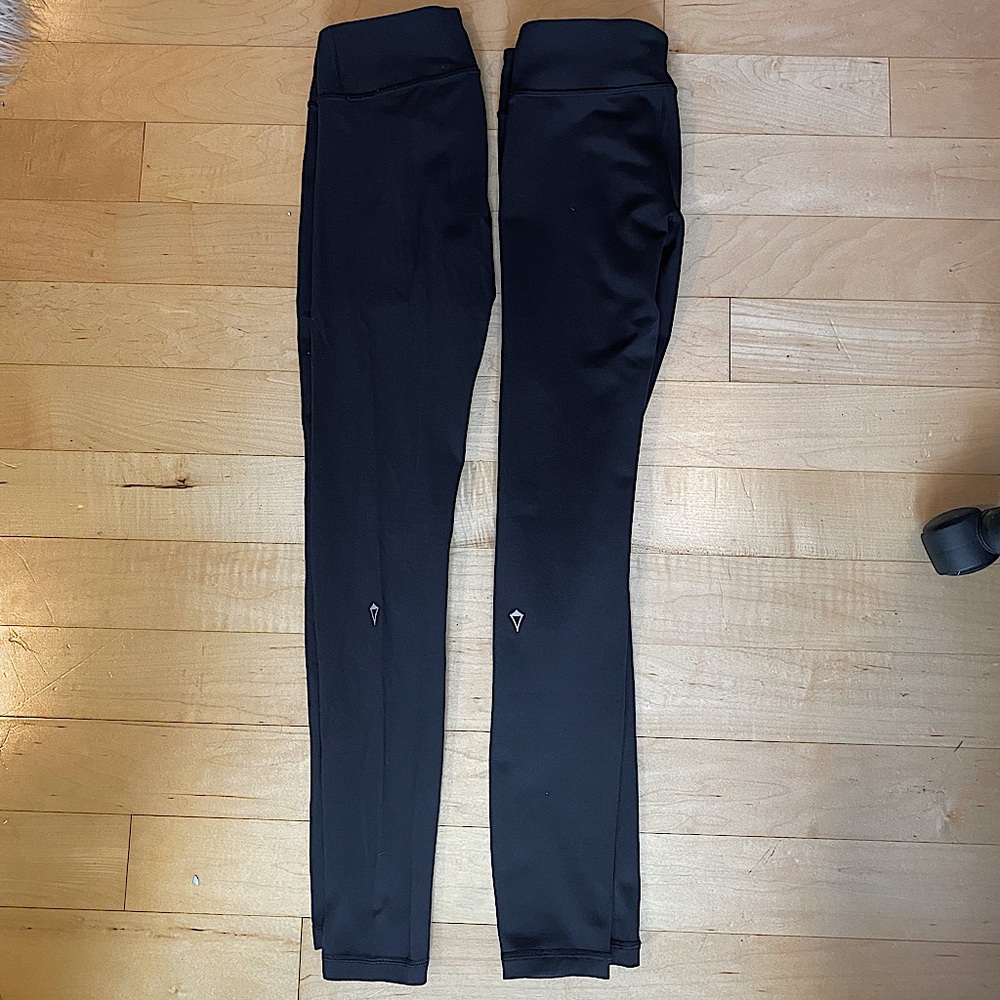 ivivva by lululemon leggings. one is soft/align and the other pair is thicker!